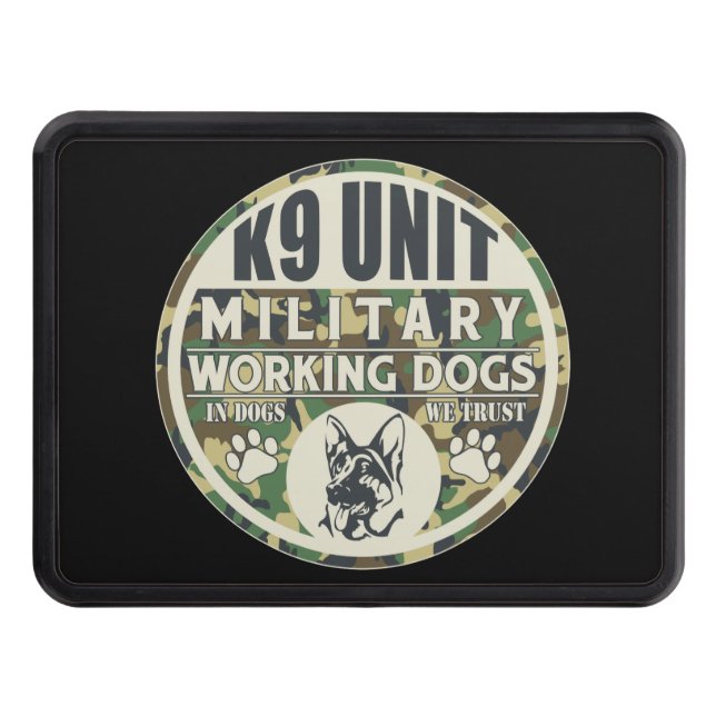 Military K9 Unit Working Dogs Trailer Hitch Cover (Front)
