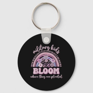 Military Kid Dandelion Bloom Where Theyre Planted Keychain