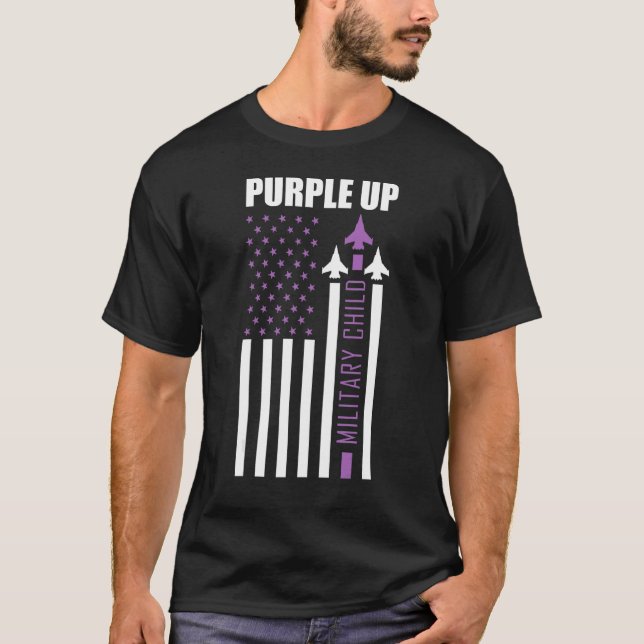 Military Kid Strong Jet Up Proud Military  Militar T-Shirt (Front)