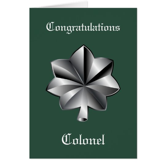 Military Lieutenant Colonel Promotion Card