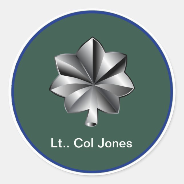 Military  Lt. Colonel Sticker (Front)