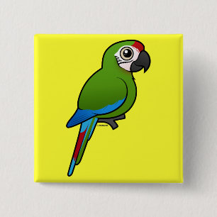 Military Macaw 2 Inch Square Button