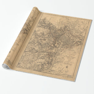 Military Map N.E. Virginia with Forts & Roads 1865 Wrapping Paper