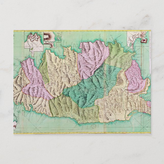 Military map of Corsica, 1768 Postcard (Front)