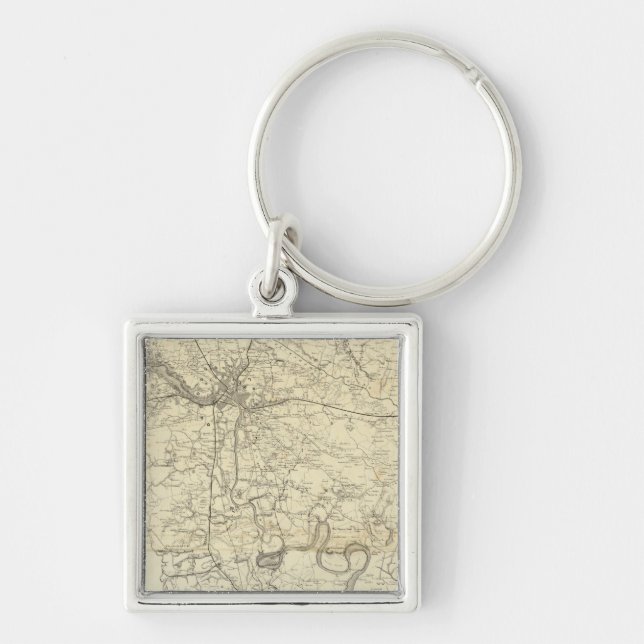 Military Map of the United States Keychain (Front)