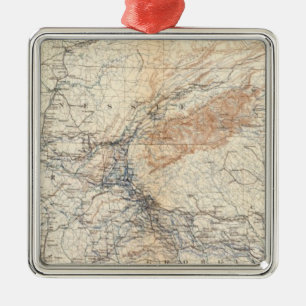 Military map, WT Sherman Metal Ornament
