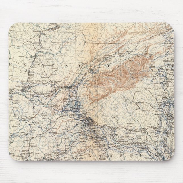 Military map, WT Sherman Mouse Pad (Front)