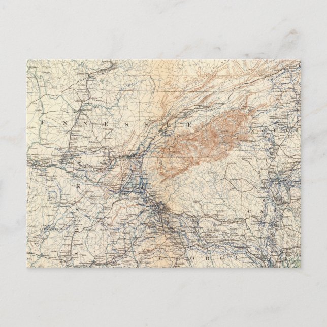 Military map, WT Sherman Postcard (Front)