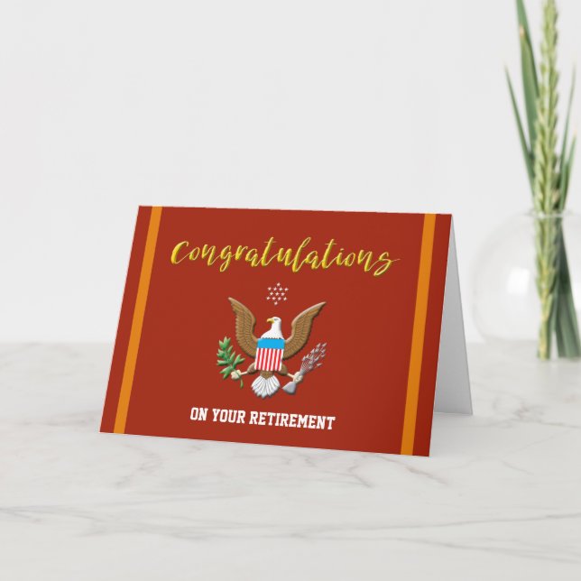 Military Marines Retirement Colours Defence emblem Card (Front)