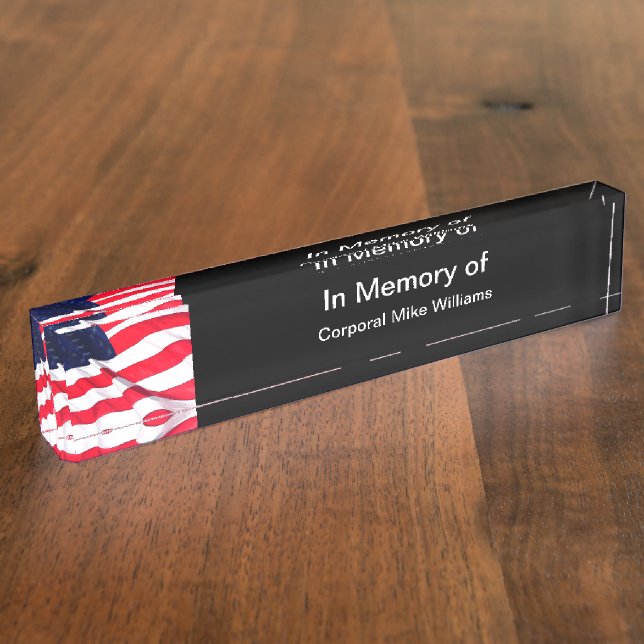 Military Memorial American Nameplate (Side)