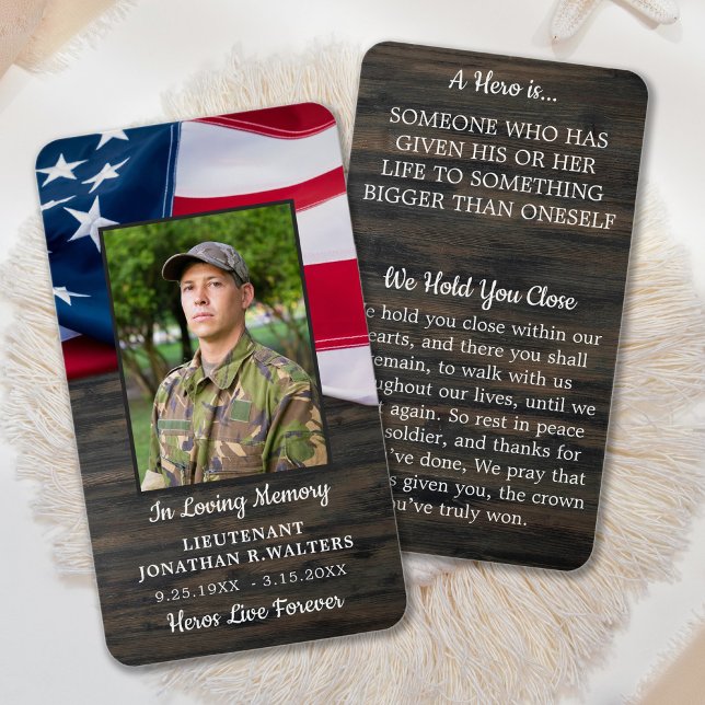 Military Memorial Flag Fallen Soldier Prayer Card (Creator Uploaded)