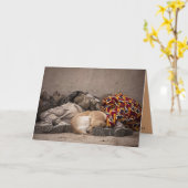military men and dog Inspirational Card (Yellow Flower)