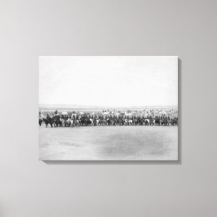 Military Men with 70 Lakota Indian Scouts Canvas Print