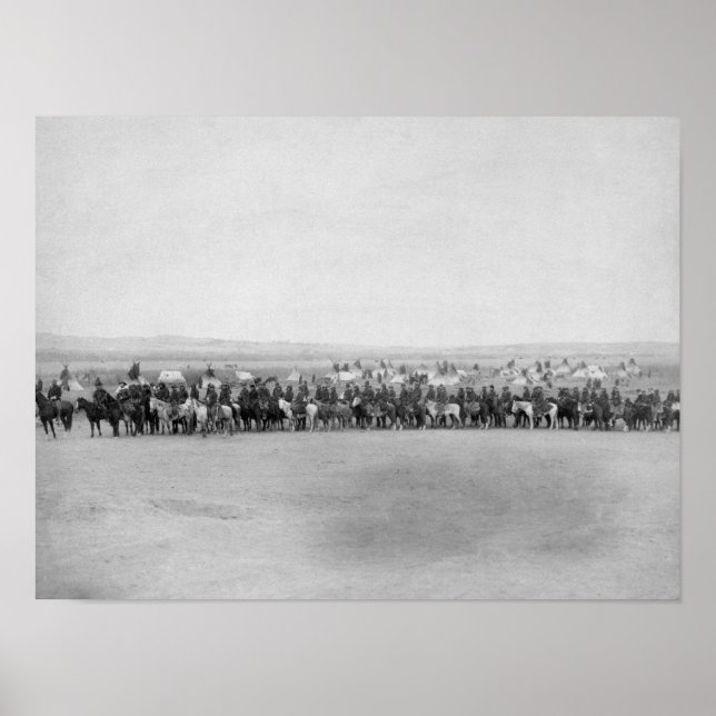 Military Men with 70 Lakota Indian Scouts Poster (Front)