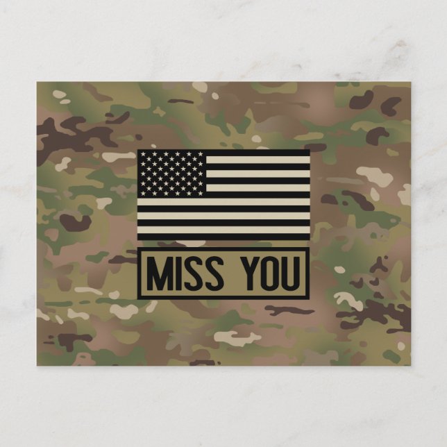 Military - Miss You Postcard (Front)