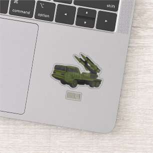 Military missile truck cartoon illustration