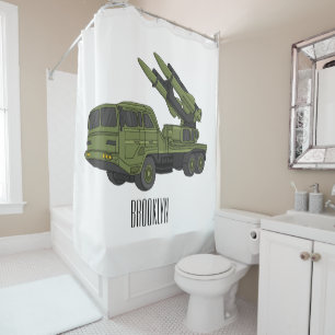 Military missile truck cartoon illustration