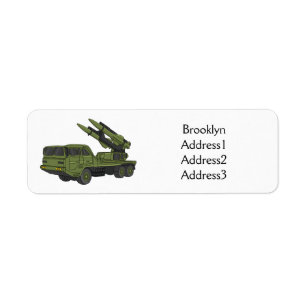 Military missile truck cartoon illustration