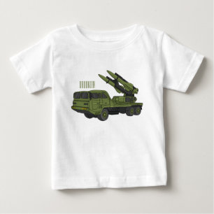 Military missile truck cartoon illustration baby T-Shirt
