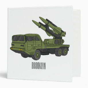 Military missile truck cartoon illustration binder