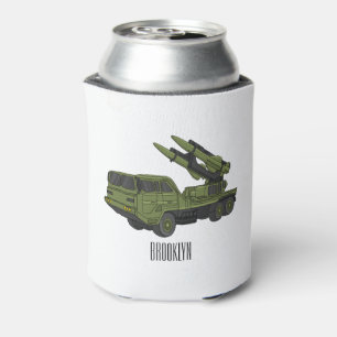 Military missile truck cartoon illustration can cooler