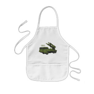 Military missile truck cartoon illustration kids apron