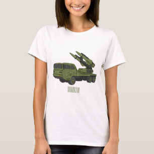 Military missile truck cartoon illustration  T-Shirt