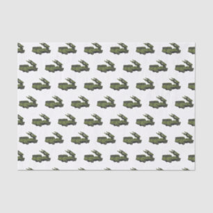 Military missile truck cartoon illustration tissue paper