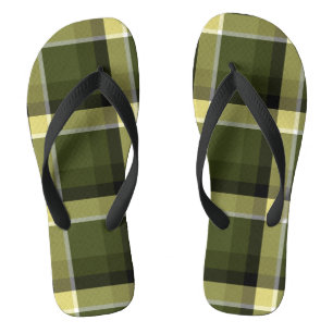 Military Modern Camouflage Tartan Pattern Flip Flops