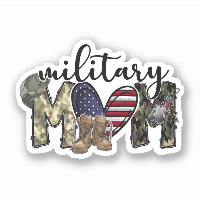 Military Mom Vinyl Sticker (Front)
