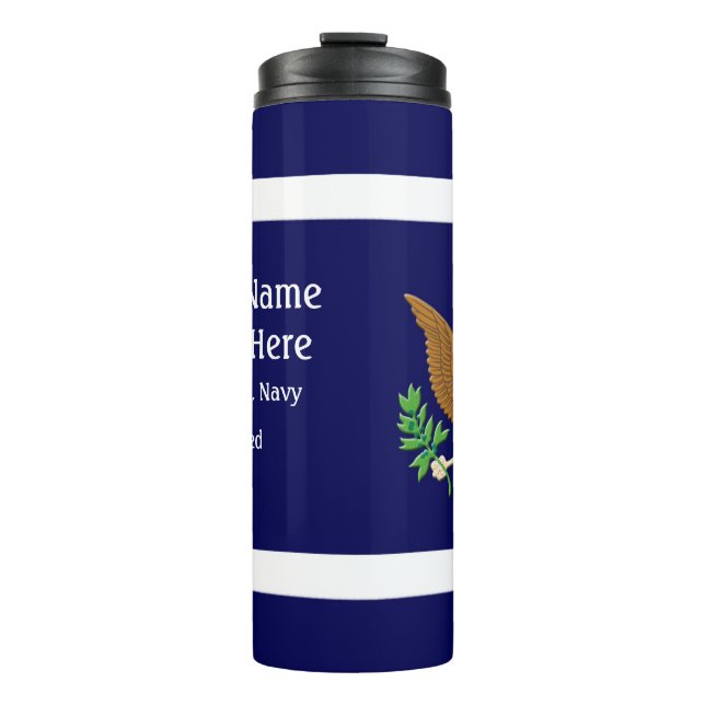 Military Navy Defence emblem personalize Thermal T Thermal Tumbler (Front)