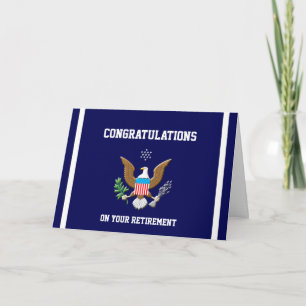 Military Navy Retirement-2 Colours Defence emblem Card