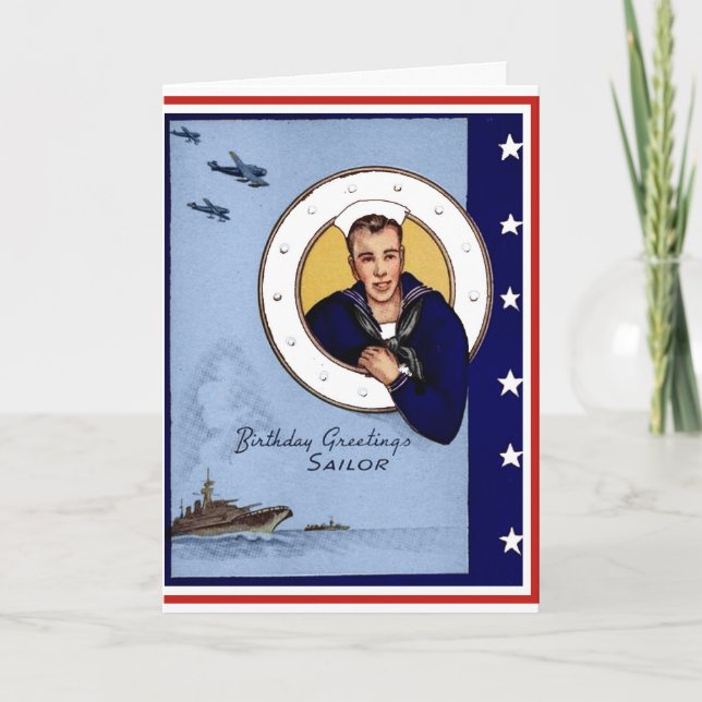 Military Navy Sailor Birthday Card (Front)