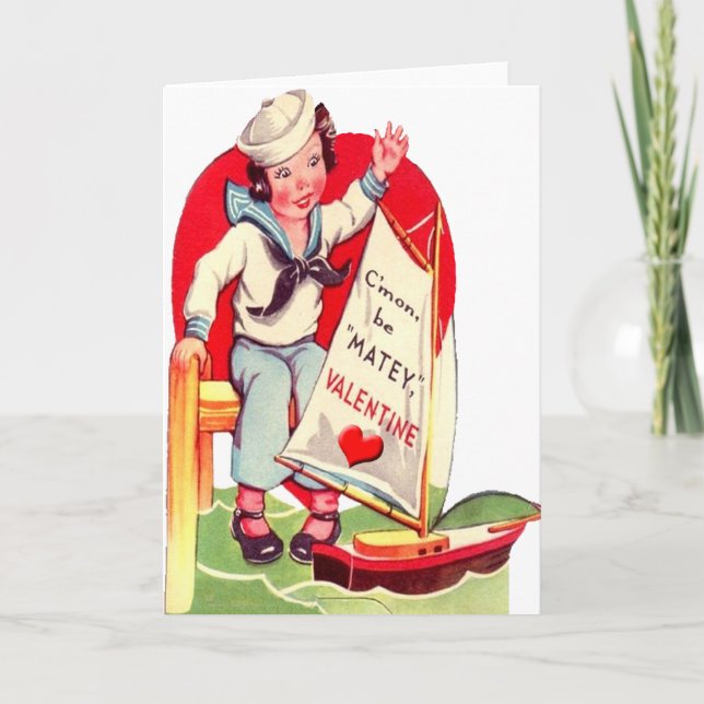 Military Navy Sailor Boy Valentine Card (Front)