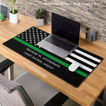 Military Officer Personalized Thin Green Line Desk Mat<br><div class="desc">Thin Green Line American Flag Military Desk Mat - USA American flag design in Military Flag colours.. Perfect for all military, army, border protection, border patrol, conservation officer, park ranger, game warden, federal law enforcement. Personalize this thin green line desk name mat with name, and title . Perfect for army...</div>