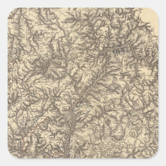 Military Operations of the Atlanta Campaign 2 Square Sticker (Front)