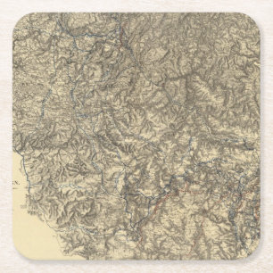 Military Operations of the Atlanta Campaign 3 Square Paper Coaster