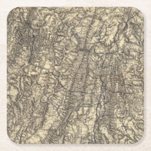 Military Operations of the Atlanta Campaign Square Paper Coaster