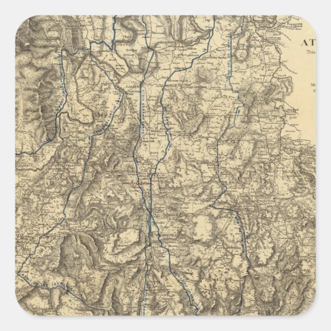 Military Operations of the Atlanta Campaign Square Sticker (Front)