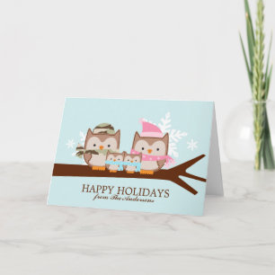 Military Owl Family Christmas Holiday Card