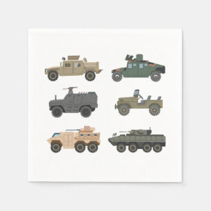Military Paper Napkins, Army Tank Party Supplies Napkin