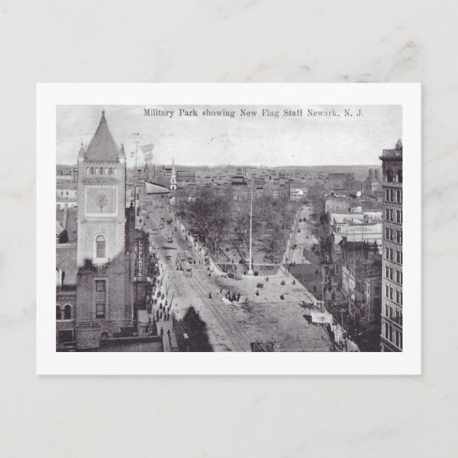 Military Park, Newark NJ Vintage Postcard (Front)