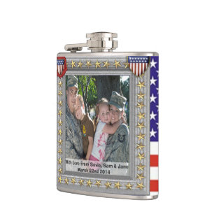 military patriotic usa veteran customizable flask
