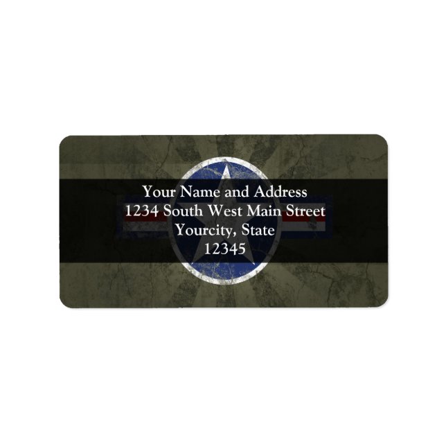 Military Patriotic Vintage Star Label (Front)