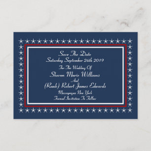 Military Patriotic Wedding Save The Dates Date