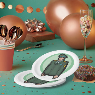 Military Person Paper Plate