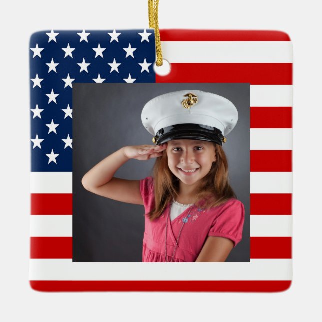 Military Photo Ceramic Ornament (Front)