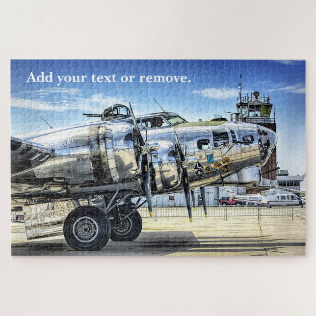 Military photo of a B-17 Flying Fortress airplane: Jigsaw Puzzle (Horizontal)
