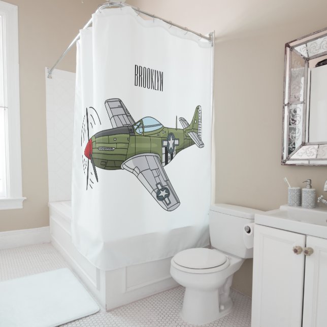 Military plane cartoon illustration (In Situ)
