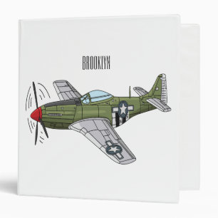 Military plane cartoon illustration binder